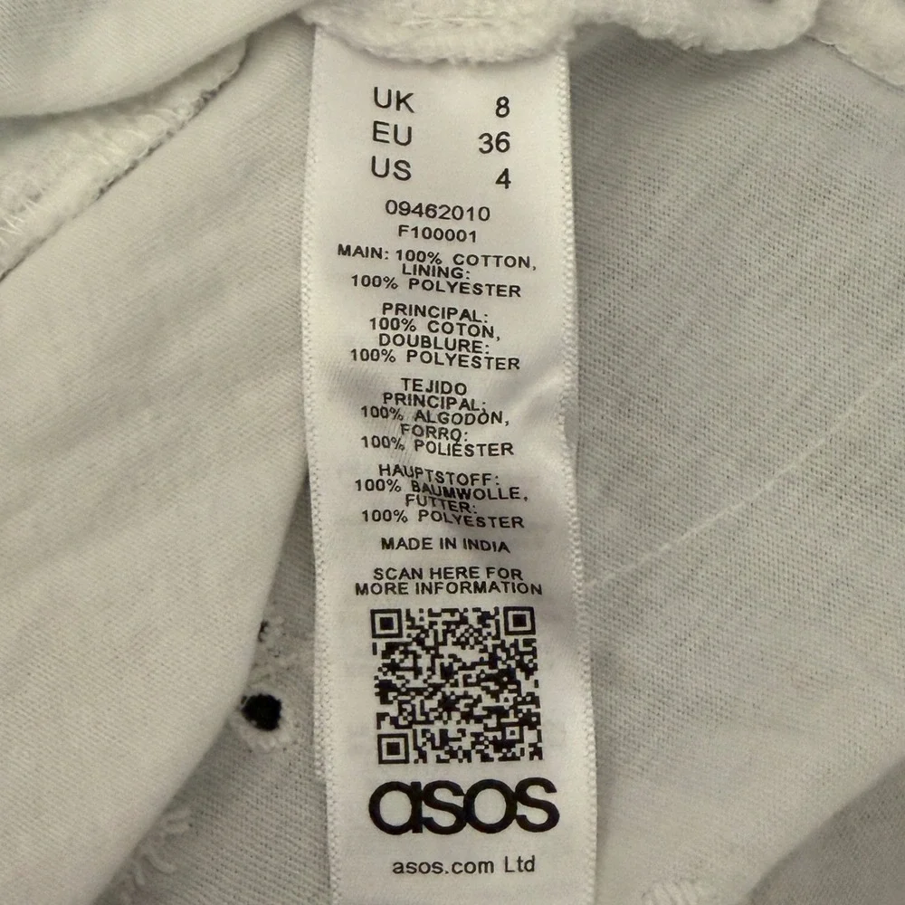 Asos Womens 4 Babydoll White Maxi Dress Eyelet Millkmaid Coquette Country Dainty - Picture 14 of 14